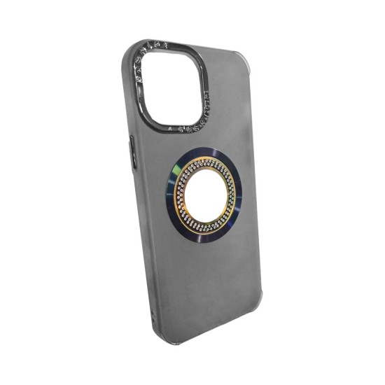 Silicone Case with Diamond Designe for Apple iPhone 15 Pro Black